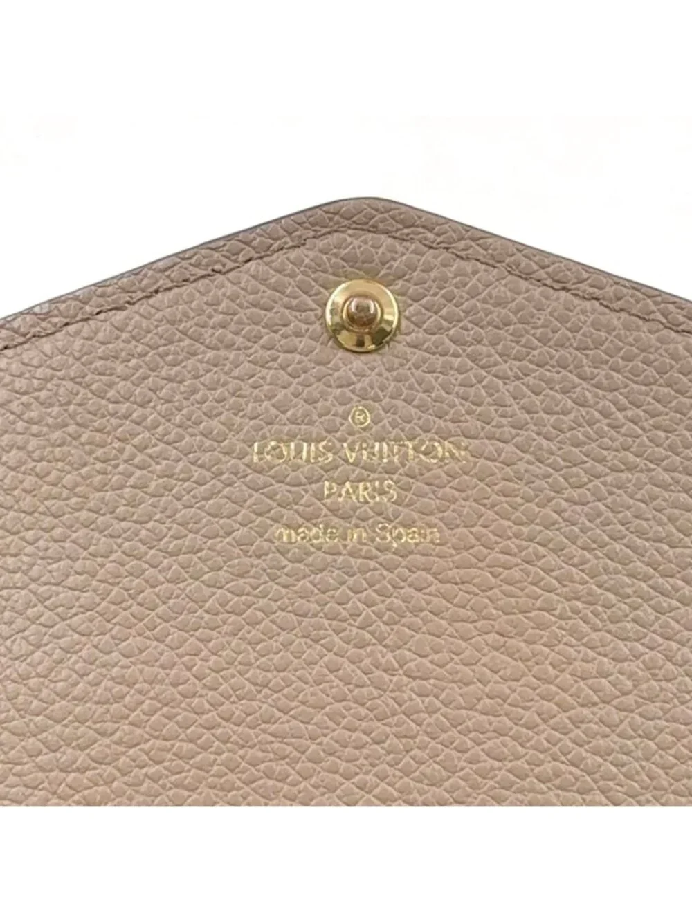 Louis Vuitton Portefeuille Sarah Monogram Empreinte Enabled Leather Gray Beige